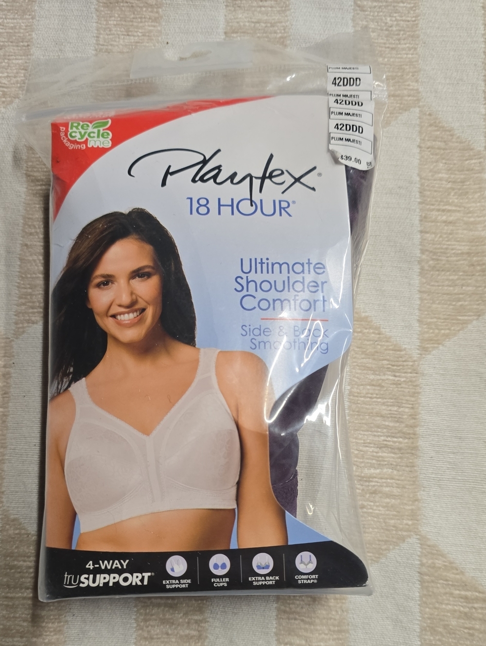Playtex 18 Hour Women's White Comfort Bra - Full Coverage Support